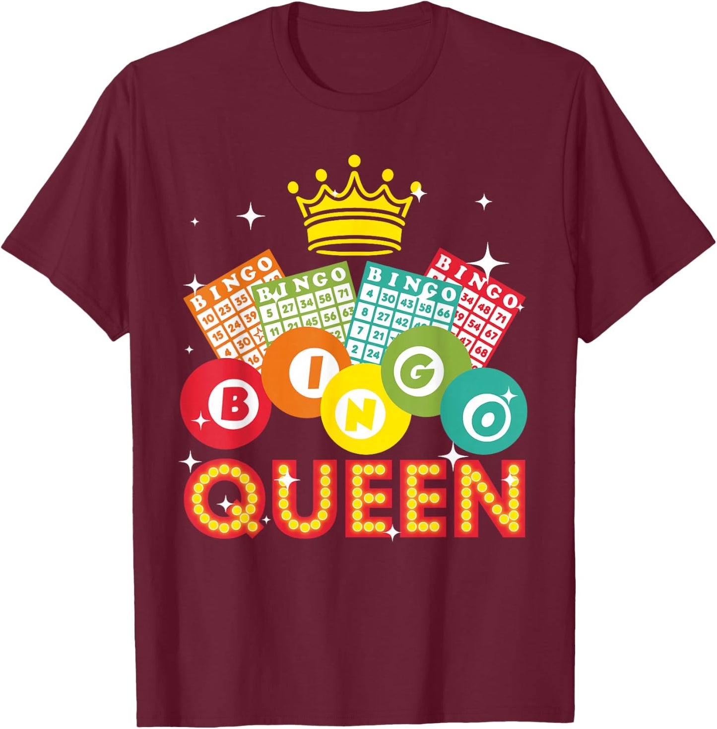 Cute Bingo Designs Mom Bingo Lovers Casino Players Small T-Shirt - T-Shirt | Maroon