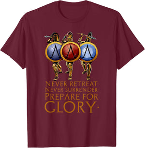 Sparta - Prepare For Glory - Motivational Greek History T-Shirt - T-Shirt | Maroon