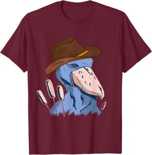 Shoebill Bird African Stork Bird Lover Cowboy Hat Shoebill T-Shirt - T-Shirt | Maroon