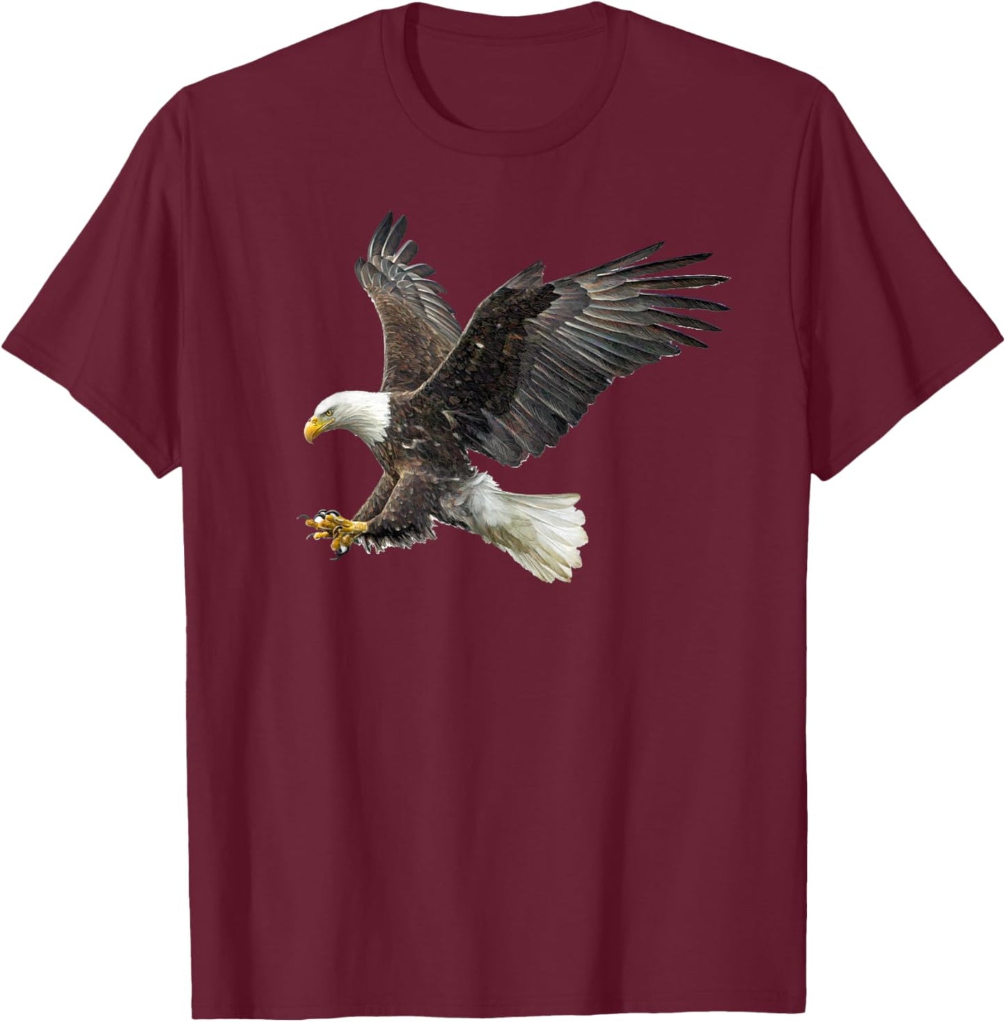 Majestic Flying American Bald Eagle Small T-Shirt - T-Shirt | Maroon