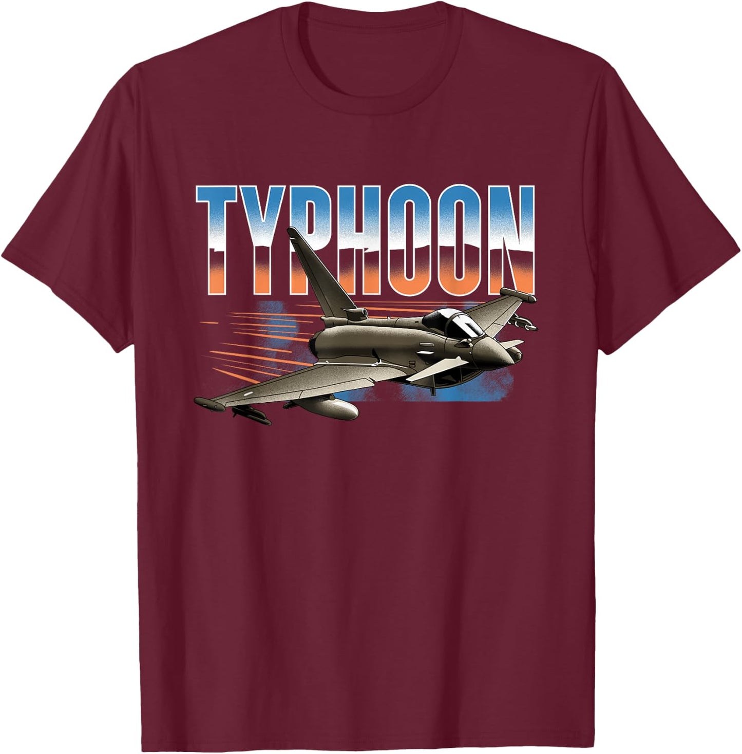 Military Warbird Airplane Typhoon T-Shirt - T-Shirt | Maroon