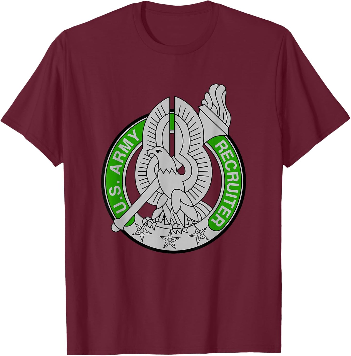 Basic Recruiter Identification Badge - US Army for 79R MOS T-Shirt - T-Shirt | Maroon