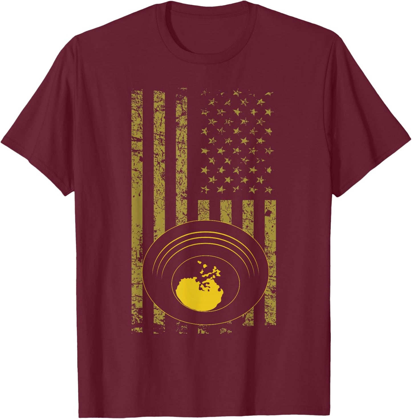 Gold Pan USA Flag Gold Mining Clothes - Gold Panning T-Shirt - T-Shirt | Maroon