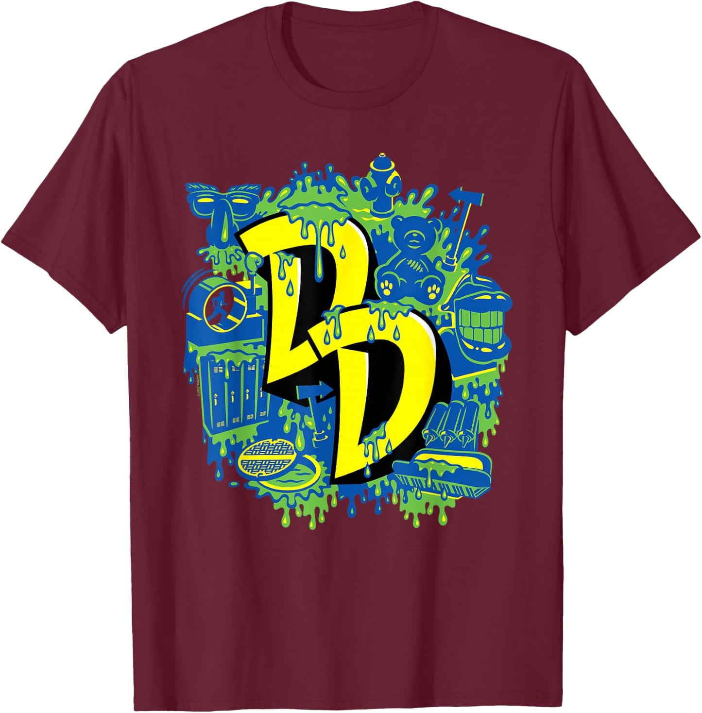 Double Dare DD Graffiti T-Shirt - T-Shirt | Maroon