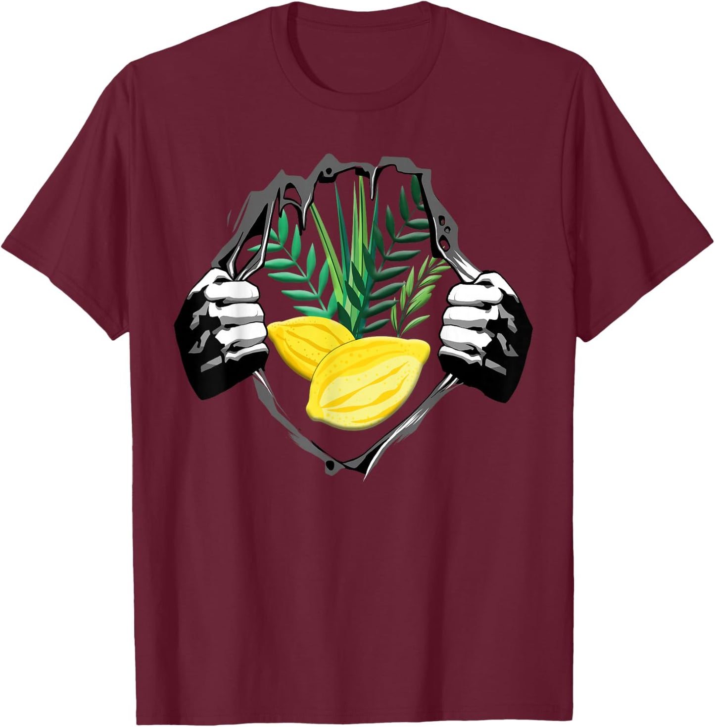 Super Sukkot Lulav and Etrog Funny Holiday Jewish Hebrew T-Shirt - T-Shirt | Maroon