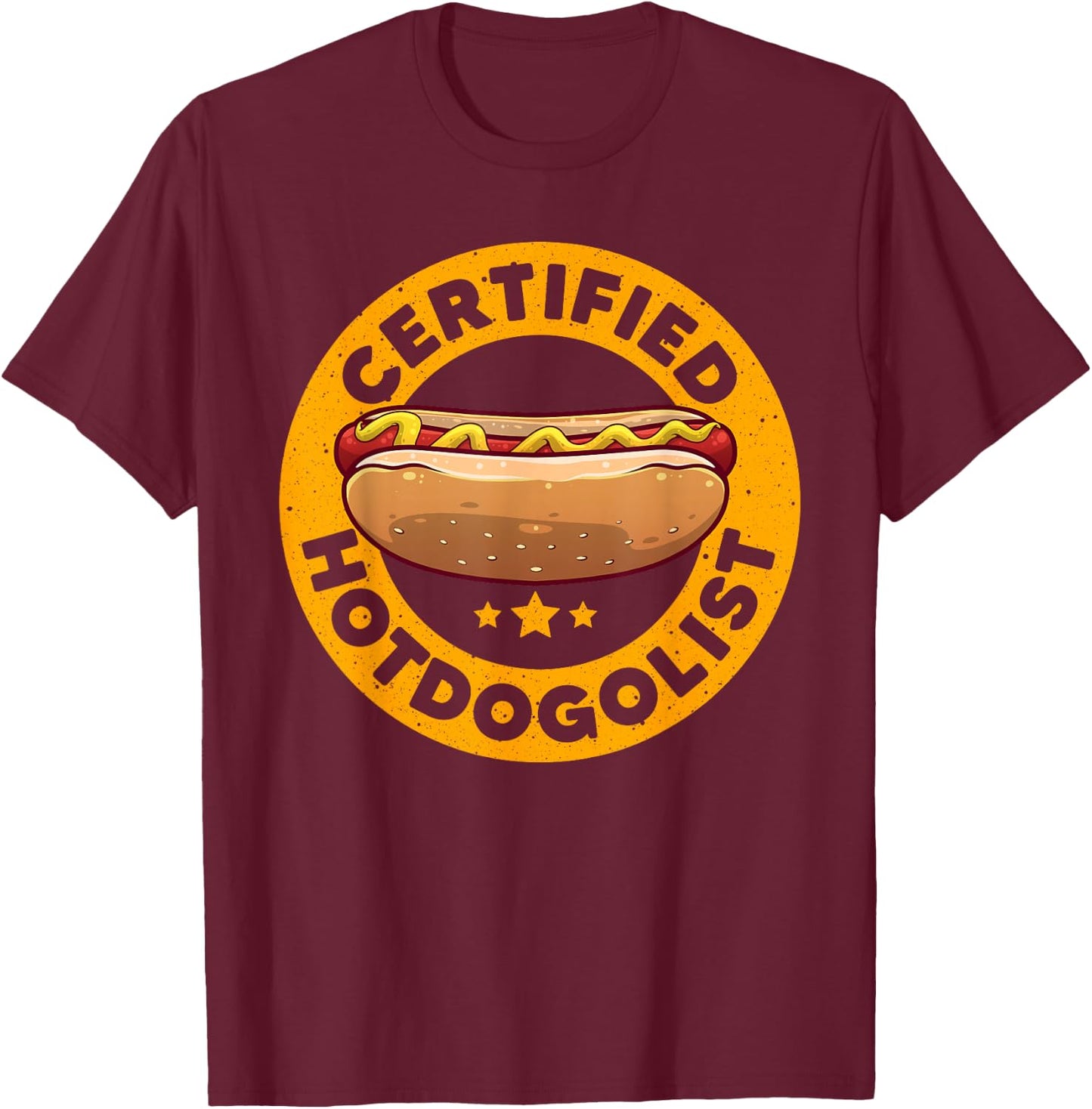 Cool Hot Dog Design Women Boys Sausage Hot Dog Lover T-Shirt - T-Shirt | Maroon