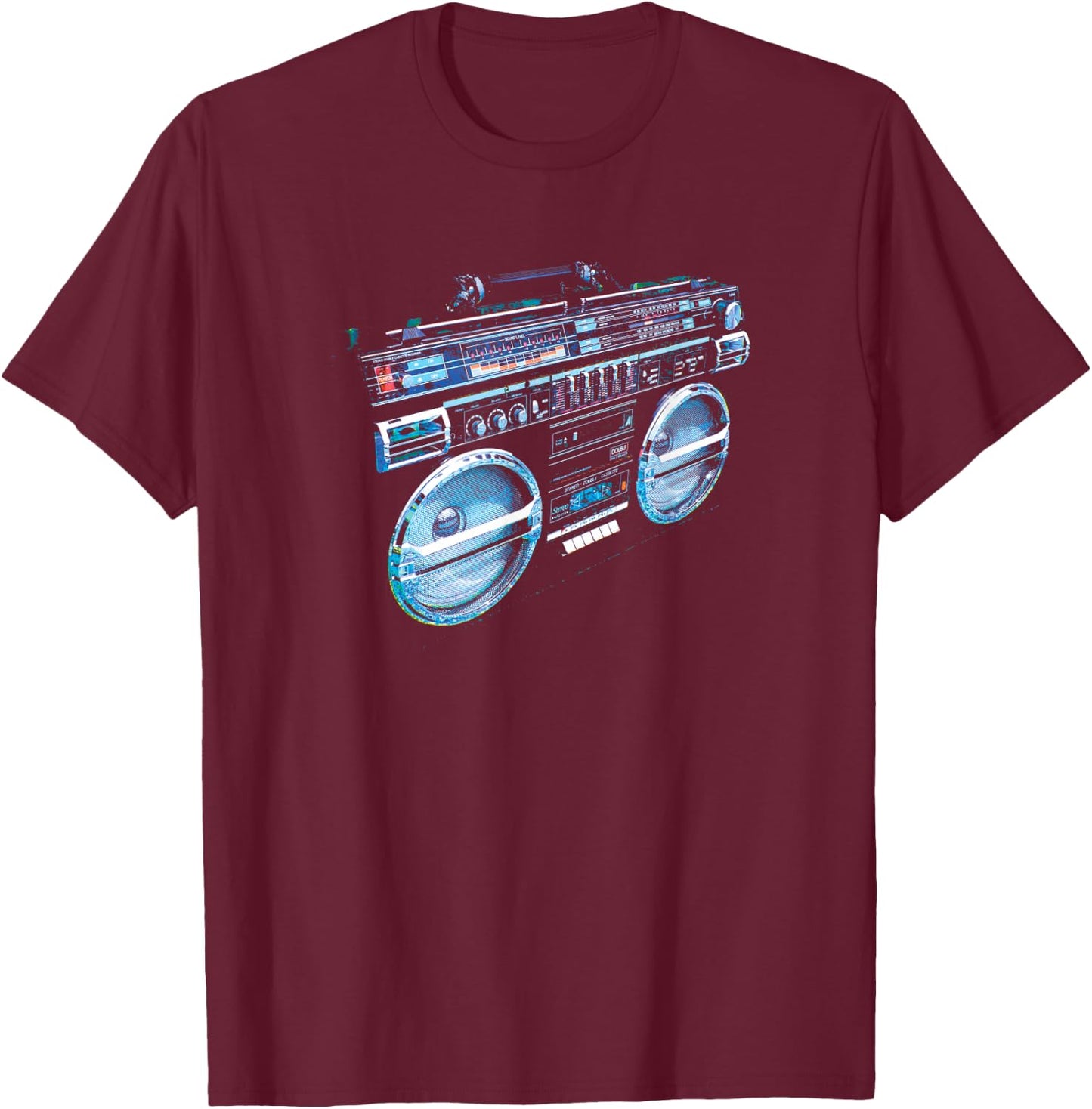 Retro Ghetto Blaster - Boom Box 80's 90's Hip Hip Rap T-Shirt - T-Shirt | Maroon