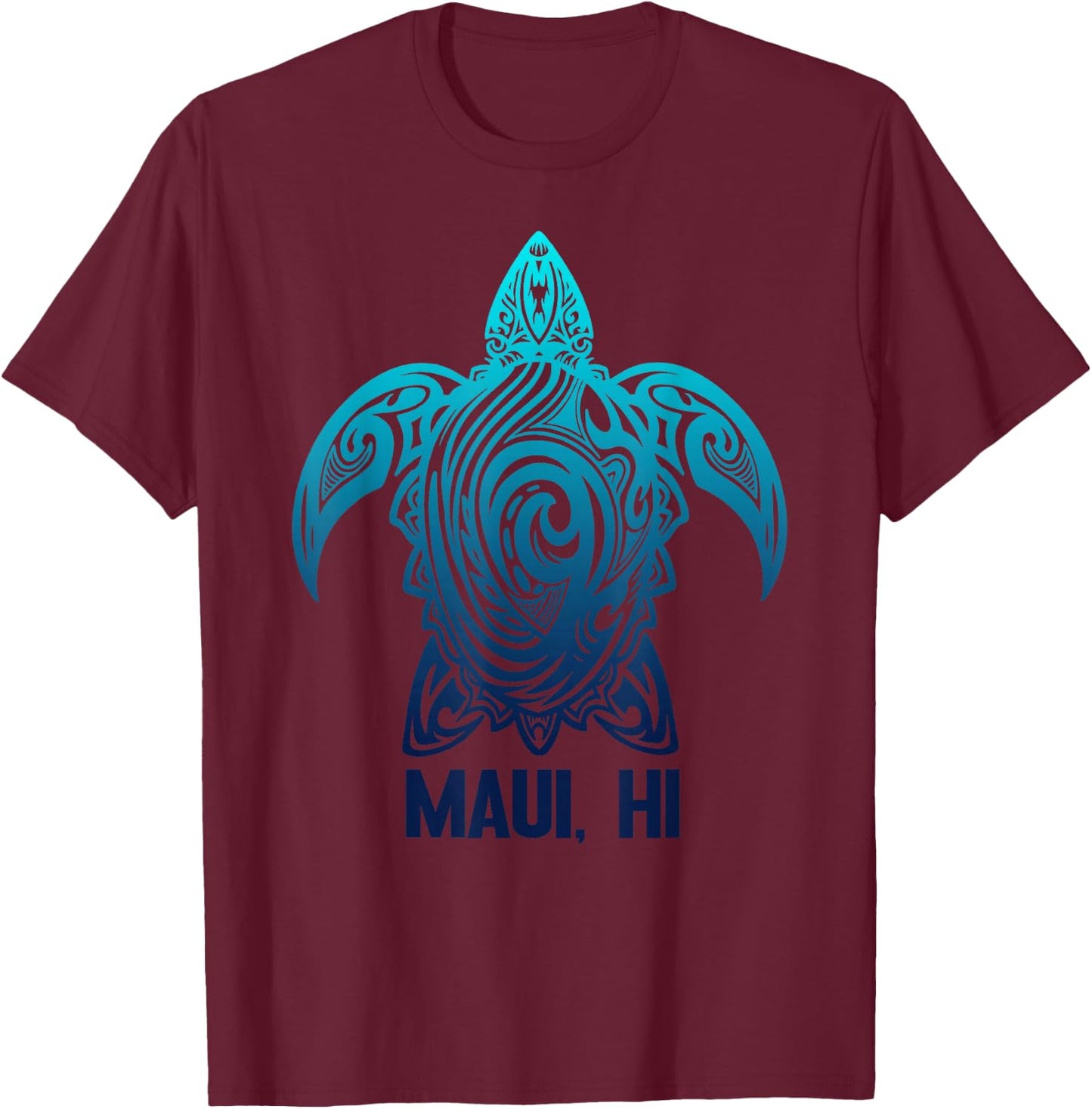 Maui Hawaii Sea Turtle Hawaiian Surfer Diving T-Shirt - T-Shirt | Maroon