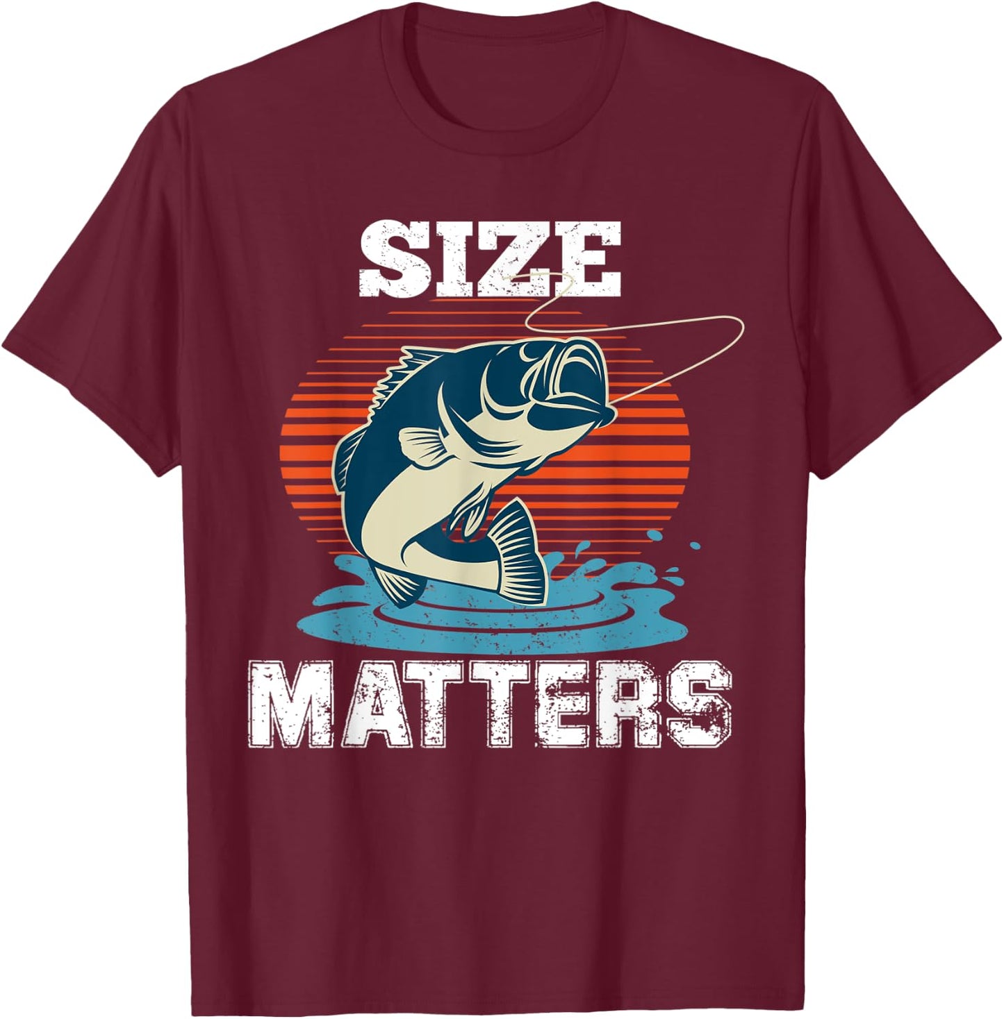 Size Matters Fishing T-Shirt - T-Shirt | Maroon