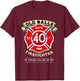 Funny Old Balls Club for Firefighter 40th Birthday T-Shirt - T-Shirt | Maroon