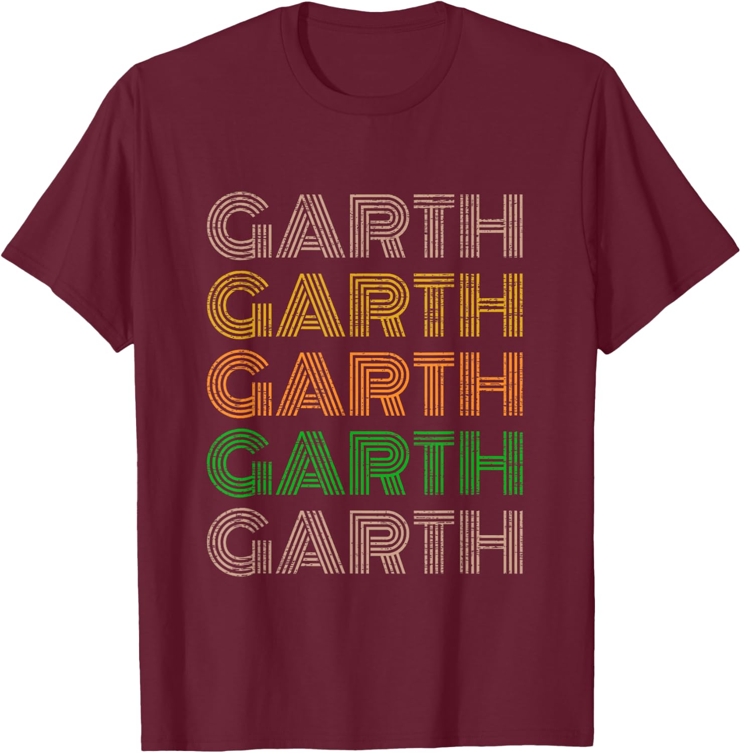 Love Heart Garth Grunge/Vintage Style Black Garth T-Shirt - T-Shirt | Maroon