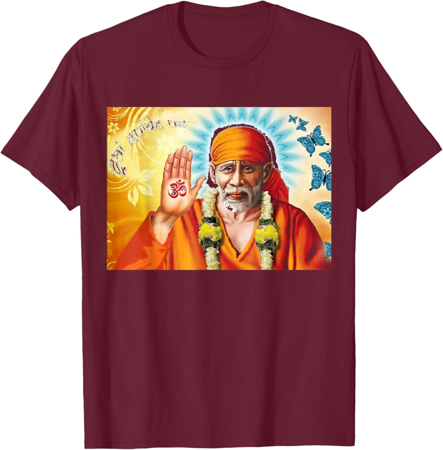 Om Sai ram, sai baba, shirdi sai T-Shirt - T-Shirt | Maroon