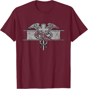 US Army Expert Field Medical Badge (EFMB) - 68W Vintage T-Shirt - T-Shirt | Maroon