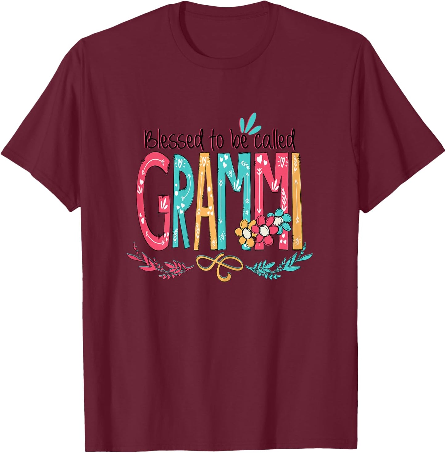 Blessed to be called Grammi Colorful gifts-Grandma T-Shirt - T-Shirt | Maroon