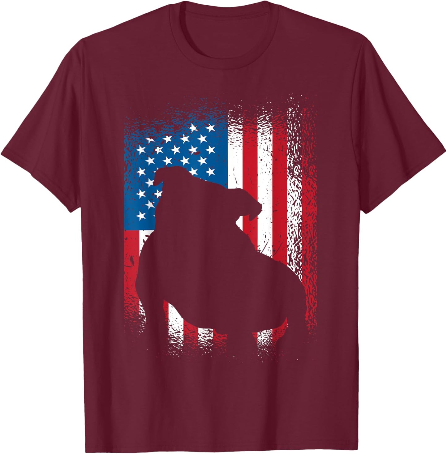American flag bulldog design bulldog lover T-Shirt - T-Shirt | Maroon