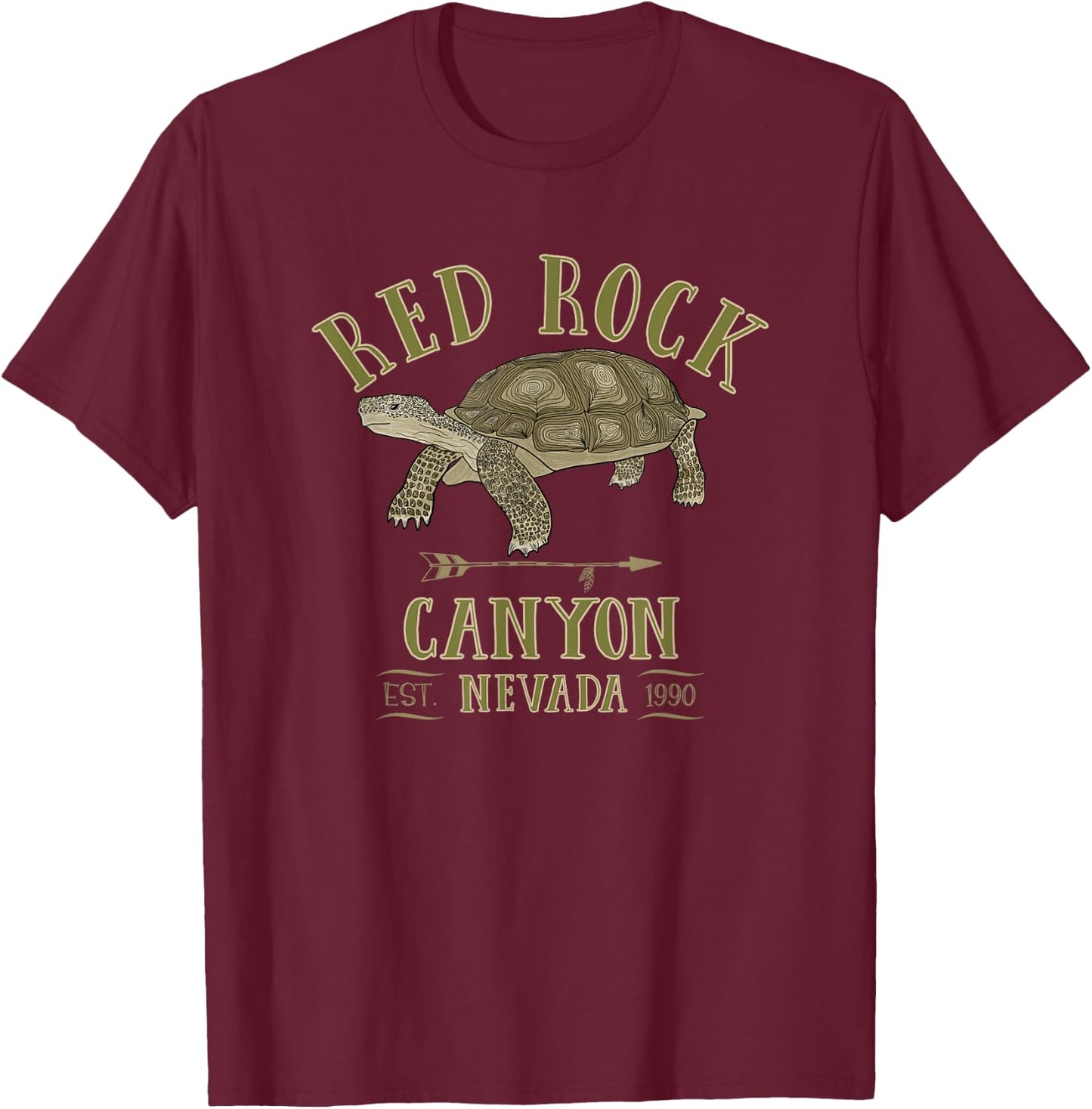 RED ROCK CANYON NEVADA Desert Tortoise turtle souvenir T-Shirt - T-Shirt | Maroon