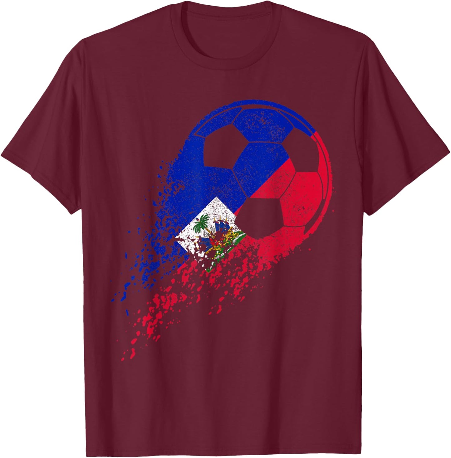 Haiti Soccer Haitian Flag Pride Soccer Player T-Shirt - T-Shirt | Maroon