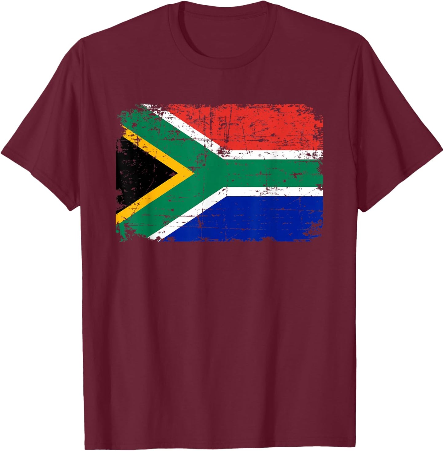 South Africa Flag T-Shirt - T-Shirt | Maroon