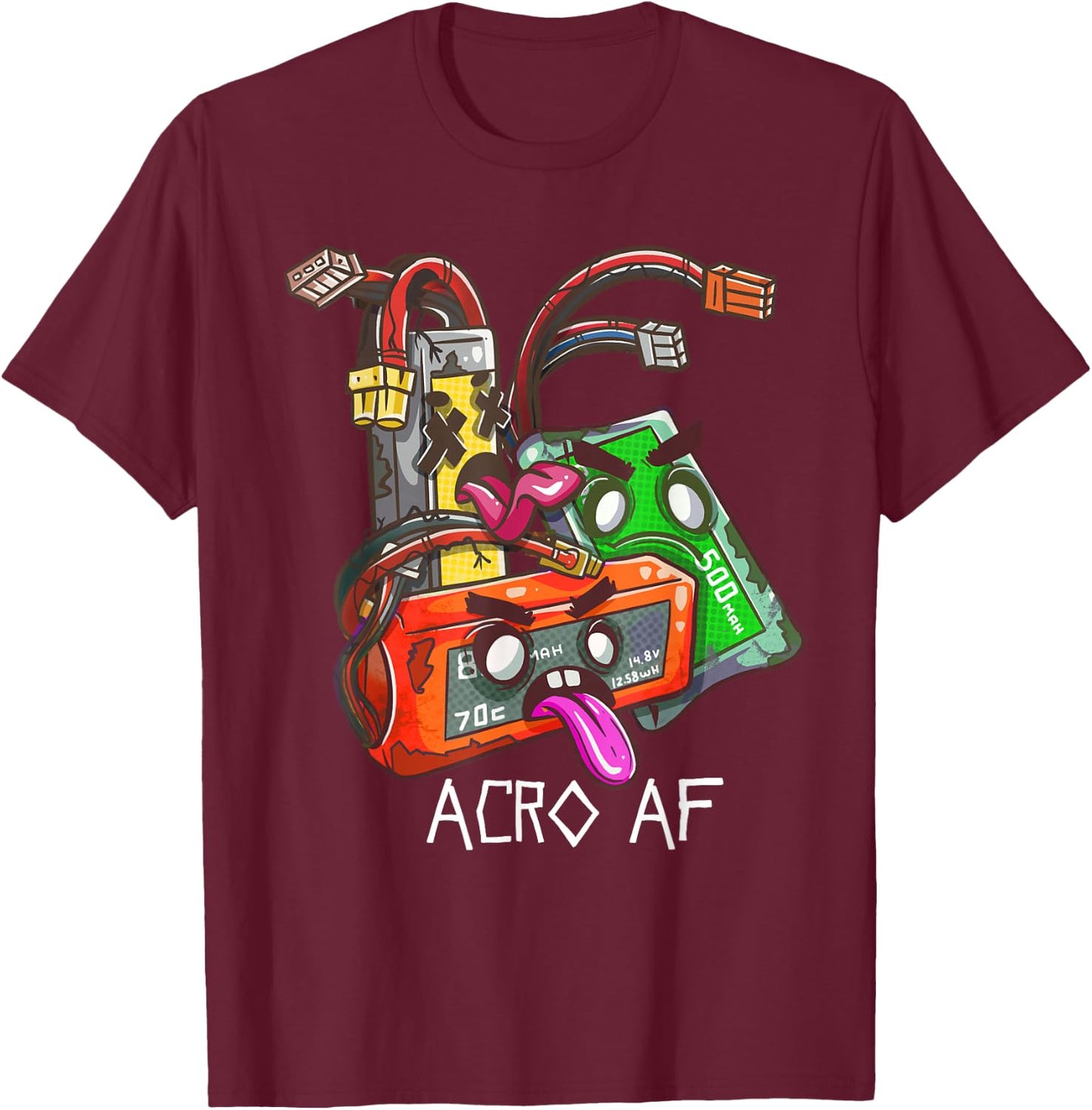 FPV Pilot RC Freestyle Drone Copter Racing Kwad Acro AF T-Shirt - T-Shirt | Maroon