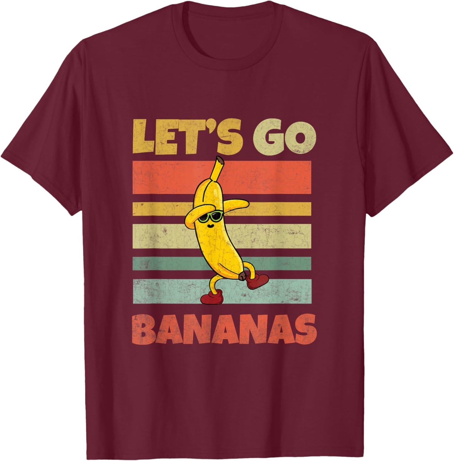 Let's Go Banana Bananas Kids Funny Small T-Shirt - T-Shirt | Maroon