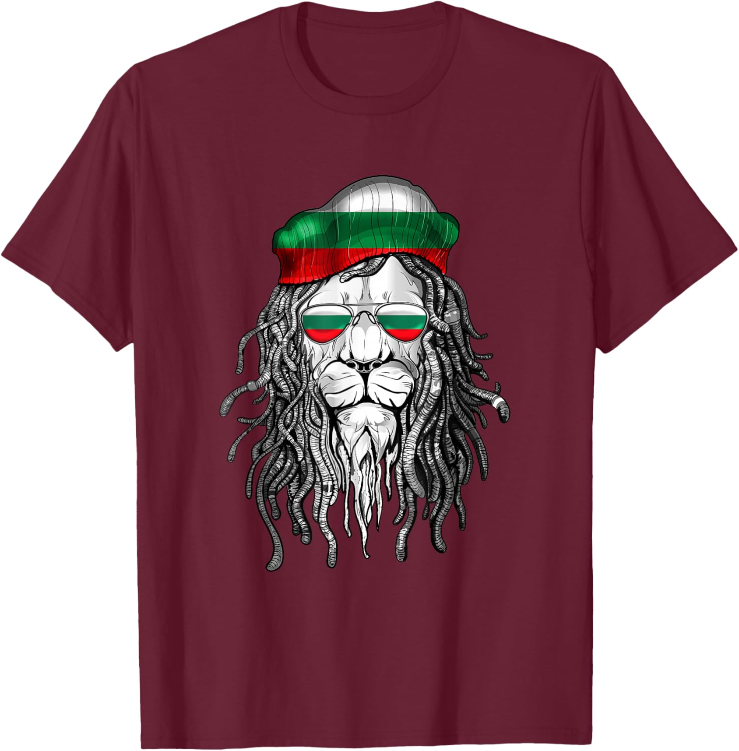 Bulgarian Flag Biker Bulgaria T-Shirt - T-Shirt | Maroon