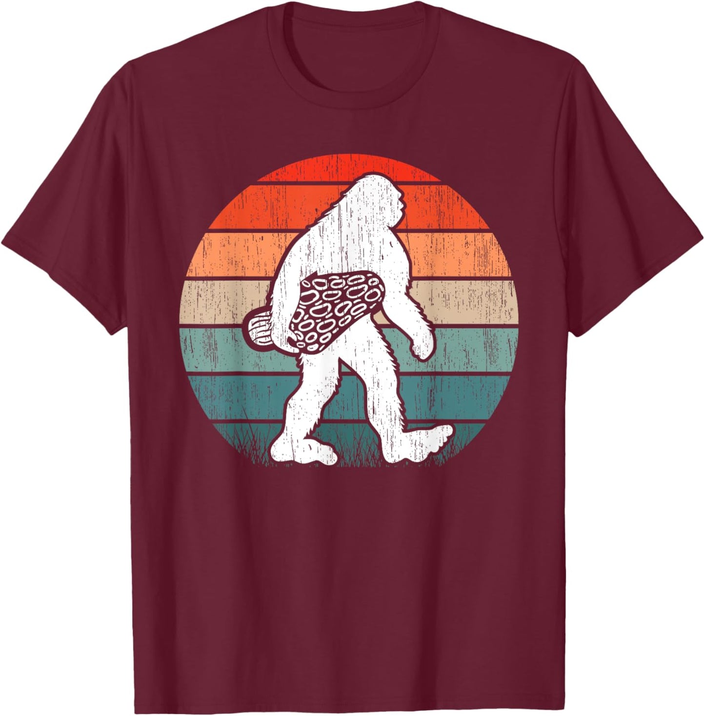 Bigfoot Morel Mushroom Foraging Mycology Shroom Hunting T-Shirt - T-Shirt | Maroon