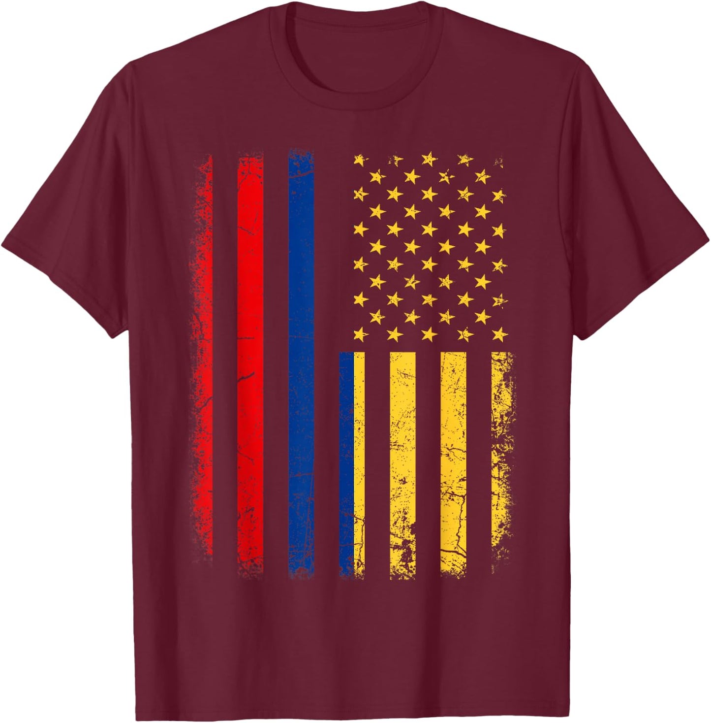 Colombian American Flag Colombian Roots Colombia America Small T-Shirt - T-Shirt | Maroon