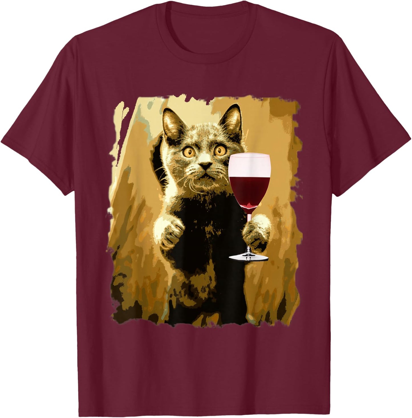 Wine Tasting Funny Cat Sweet Drinking Wine Lover T-Shirt - T-Shirt | Maroon