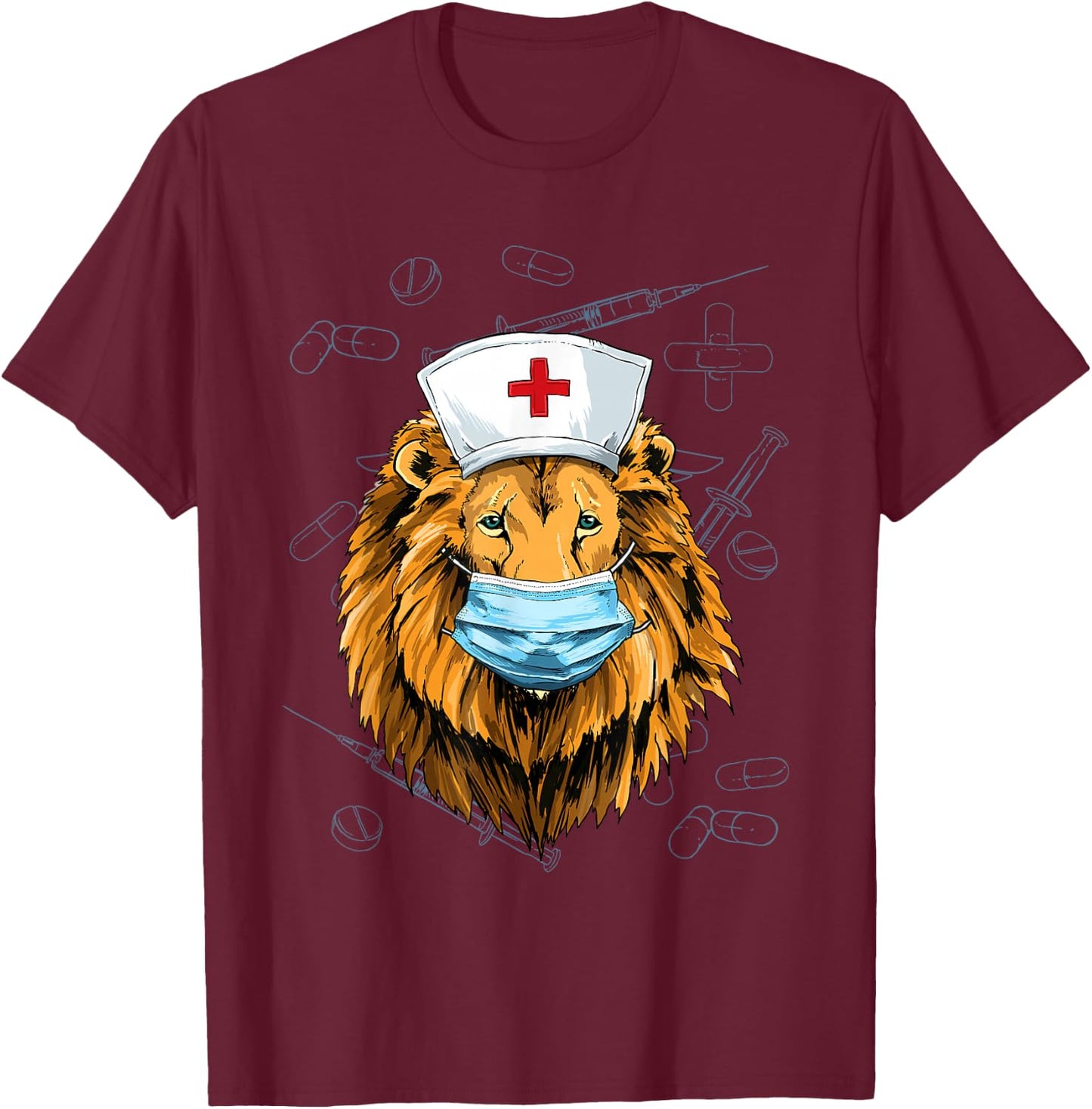 Lion Nurse Practitioner RN Nursing School Graduation T-Shirt - T-Shirt | Maroon