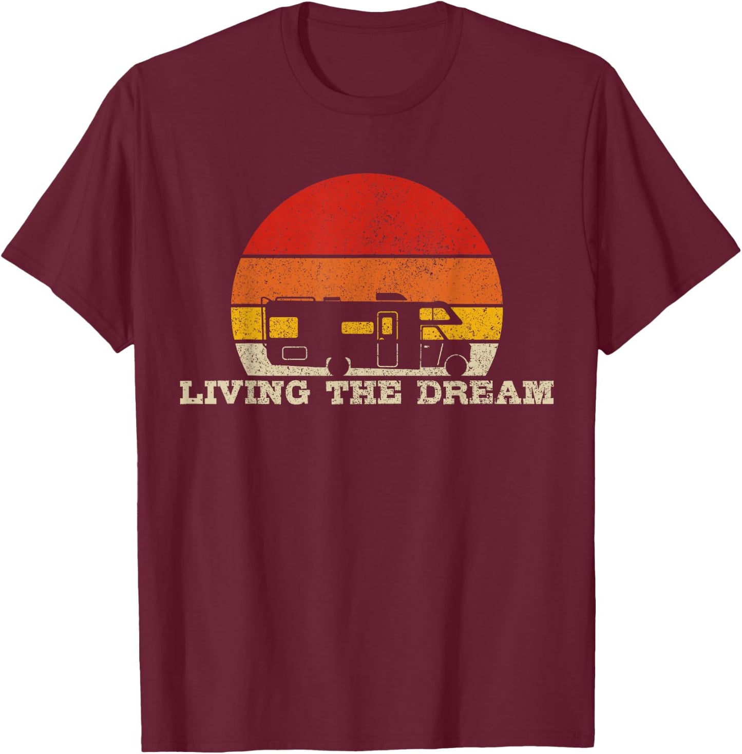 RV Vintage Retro Camping Road Trip Camper Gift T-Shirt - T-Shirt | Maroon