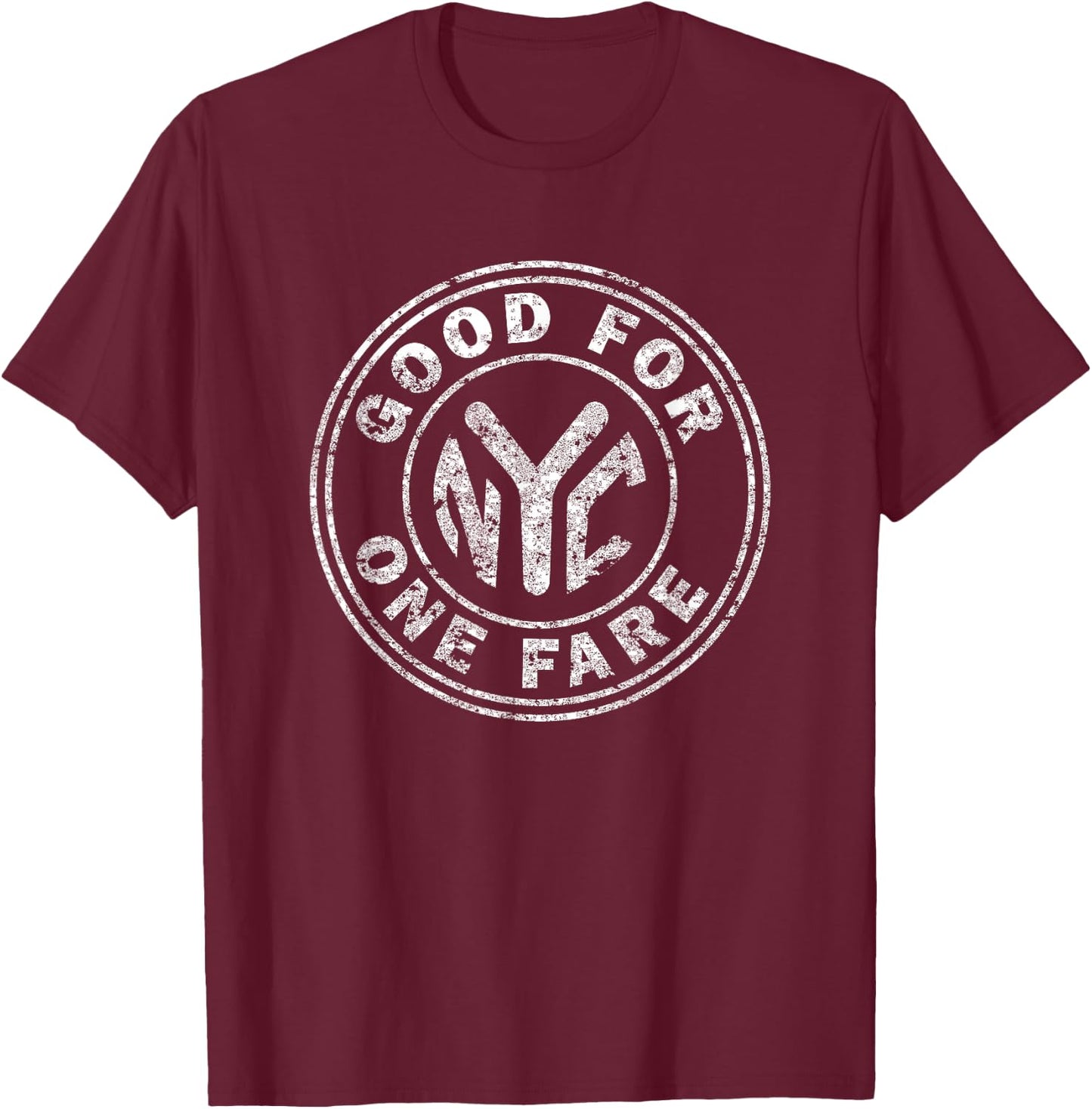Retro Vintage NYC Subway New York Subway Token Graphic T-Shirt - T-Shirt | Maroon