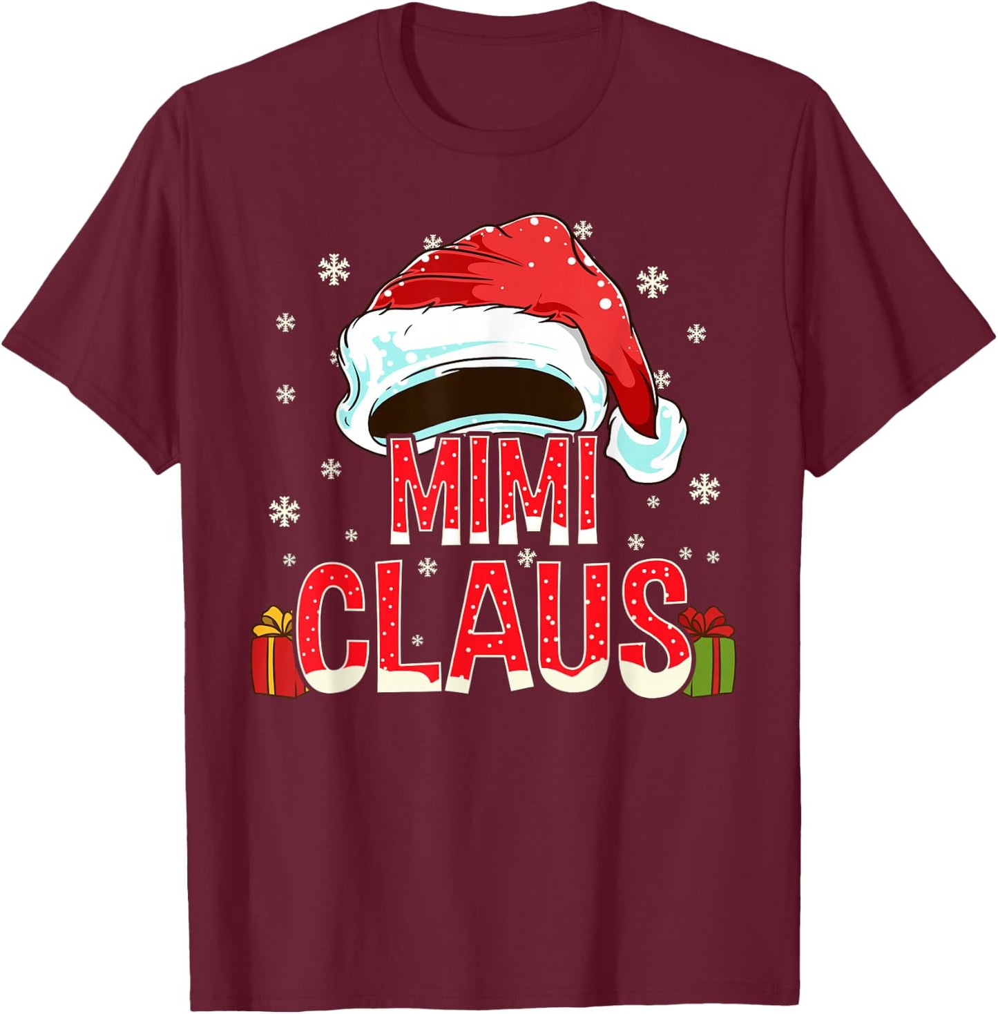 Mimi Claus Shirt Group Gifts Matching Family Christmas T-Shirt - T-Shirt | Maroon