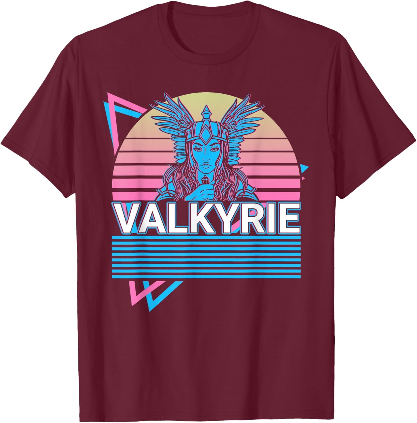 Norse Mythology Viking Gifts Valkyrie Viking Retro , Black T-Shirt - T-Shirt | Maroon