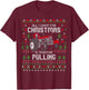 Tractor Pulling Tractorpulling Christmas Ugly Xmas Sweater T-Shirt - T-Shirt | Maroon