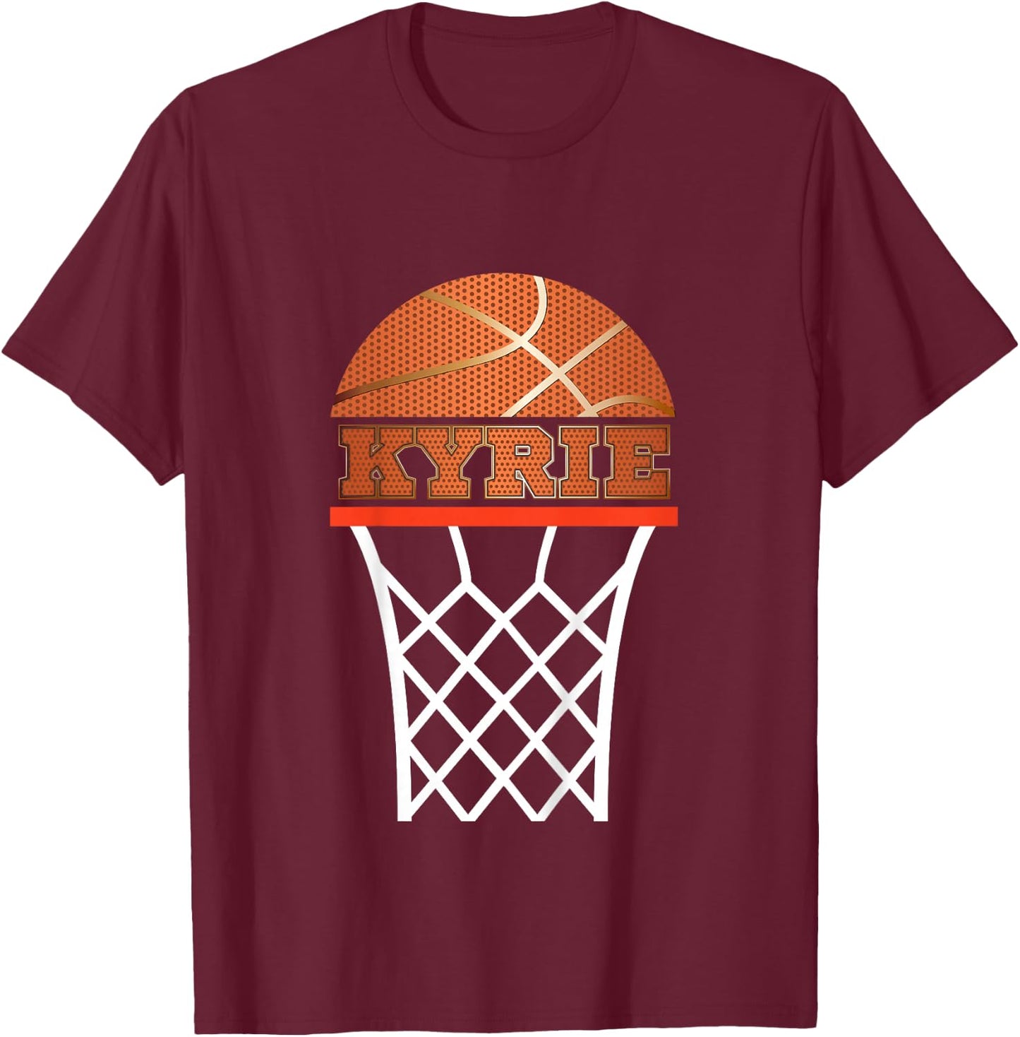 Kids Basketball Apparels Boy Custom Name Kyrie, Youth T Shirt T-Shirt - T-Shirt | Maroon