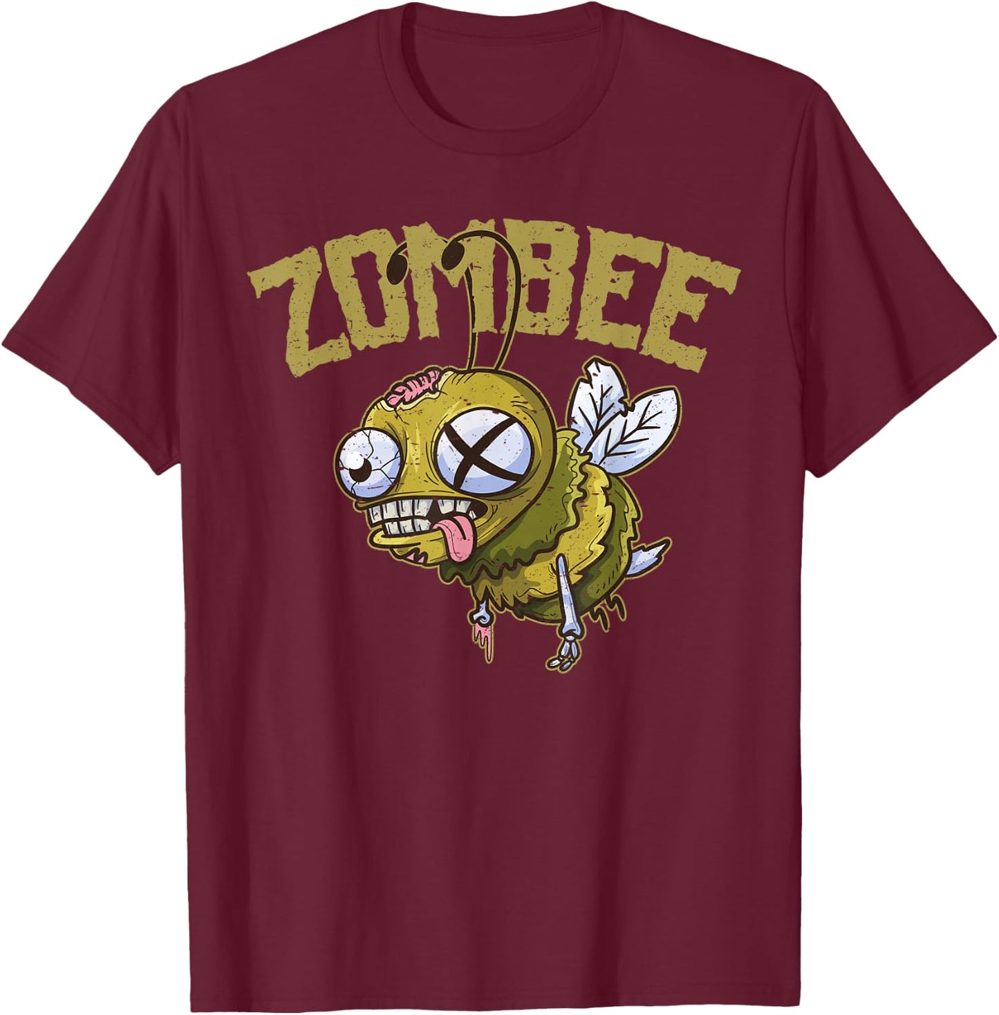 Zombies Flight of the Living Dead Honey Bee Zombee T-Shirt - T-Shirt | Maroon