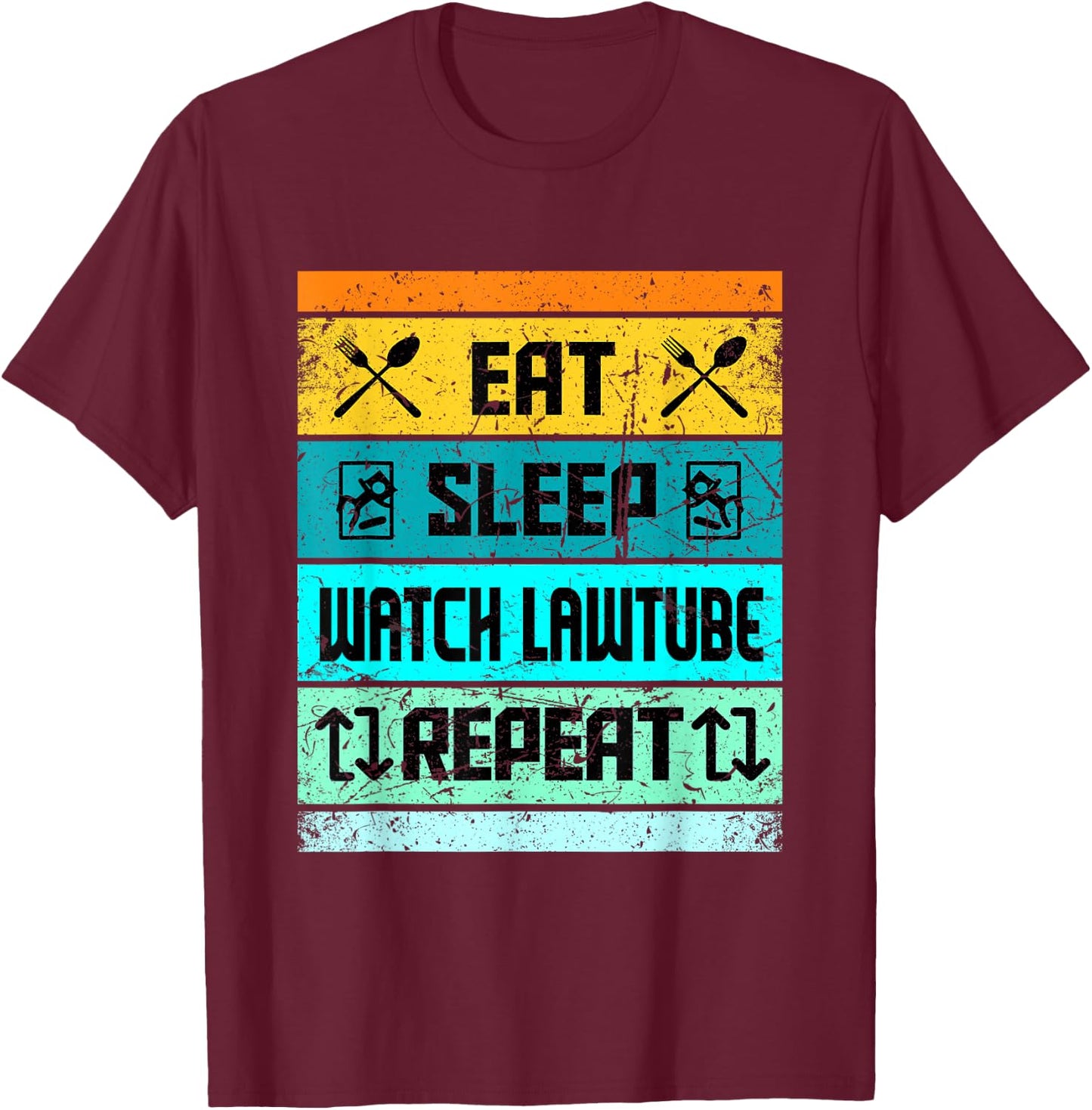 Retro Vintage Law Tube Crime Law School And Lawyer T-Shirt - T-Shirt | Maroon