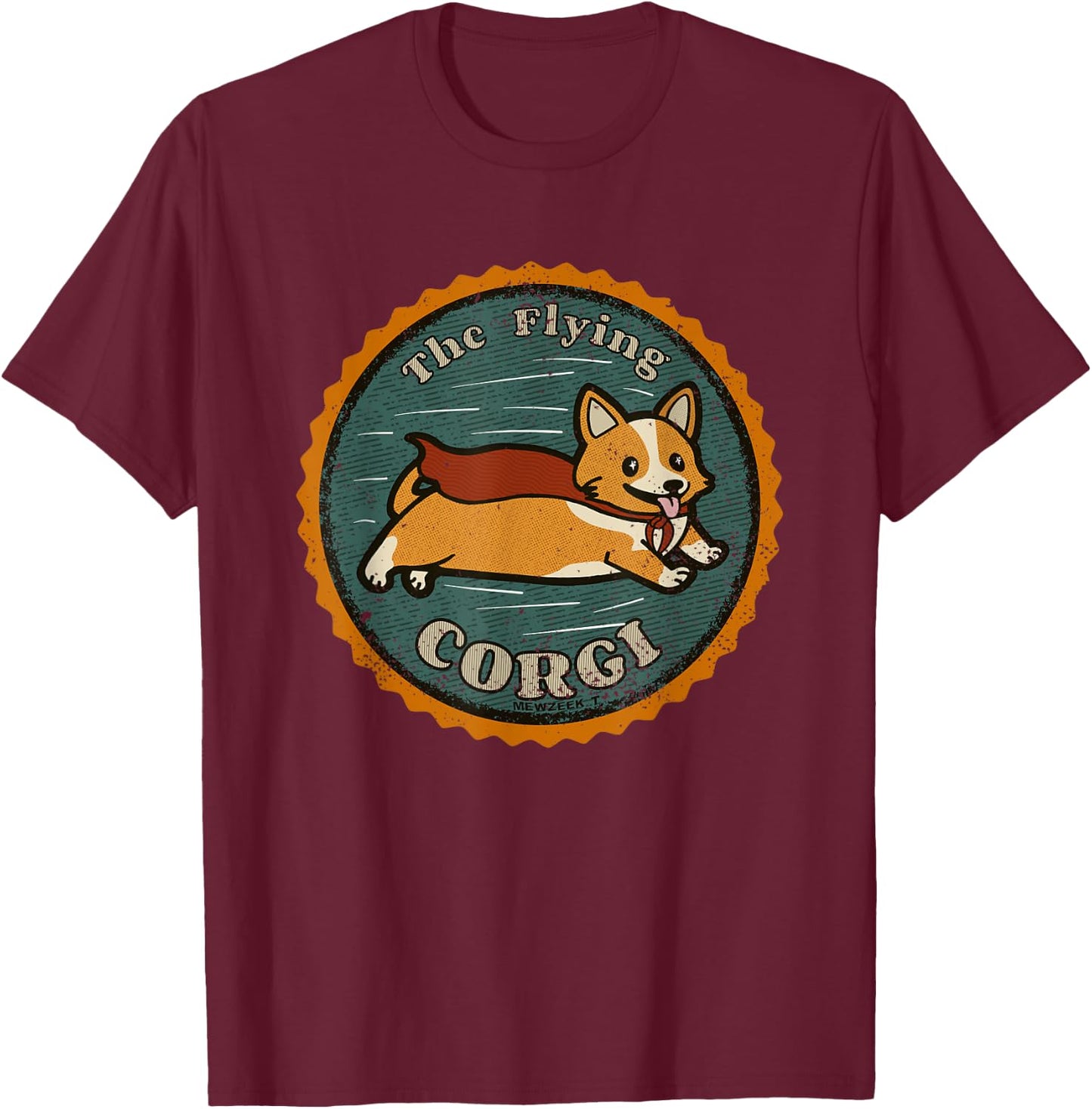 Corgi Super Hero T-Shirt - T-Shirt | Maroon