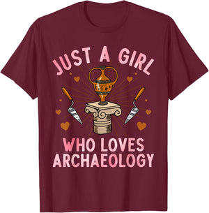 Archaeology Design Girls Archeology Archaeologist T-Shirt - T-Shirt | Maroon