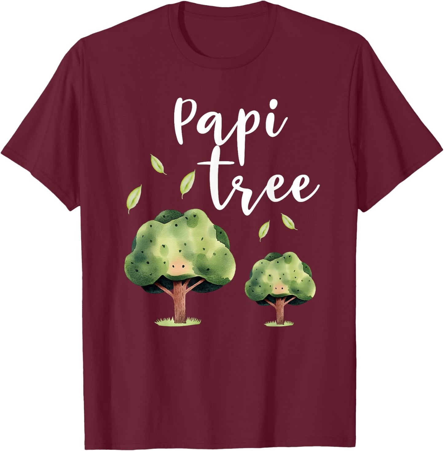 Papi Tree Daddy Spanish Baby Shower Nature Lover Cute T-Shirt - T-Shirt | Maroon