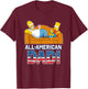 The Simpsons Homer & Bart All-American Dad Father's Day USA T-Shirt - T-Shirt | Maroon