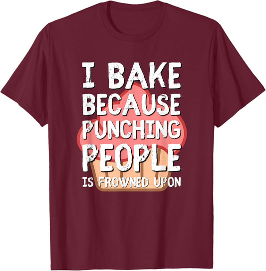 Funny Baking Shirt or Men or Love to Stress Bake T-Shirt - T-Shirt | Maroon