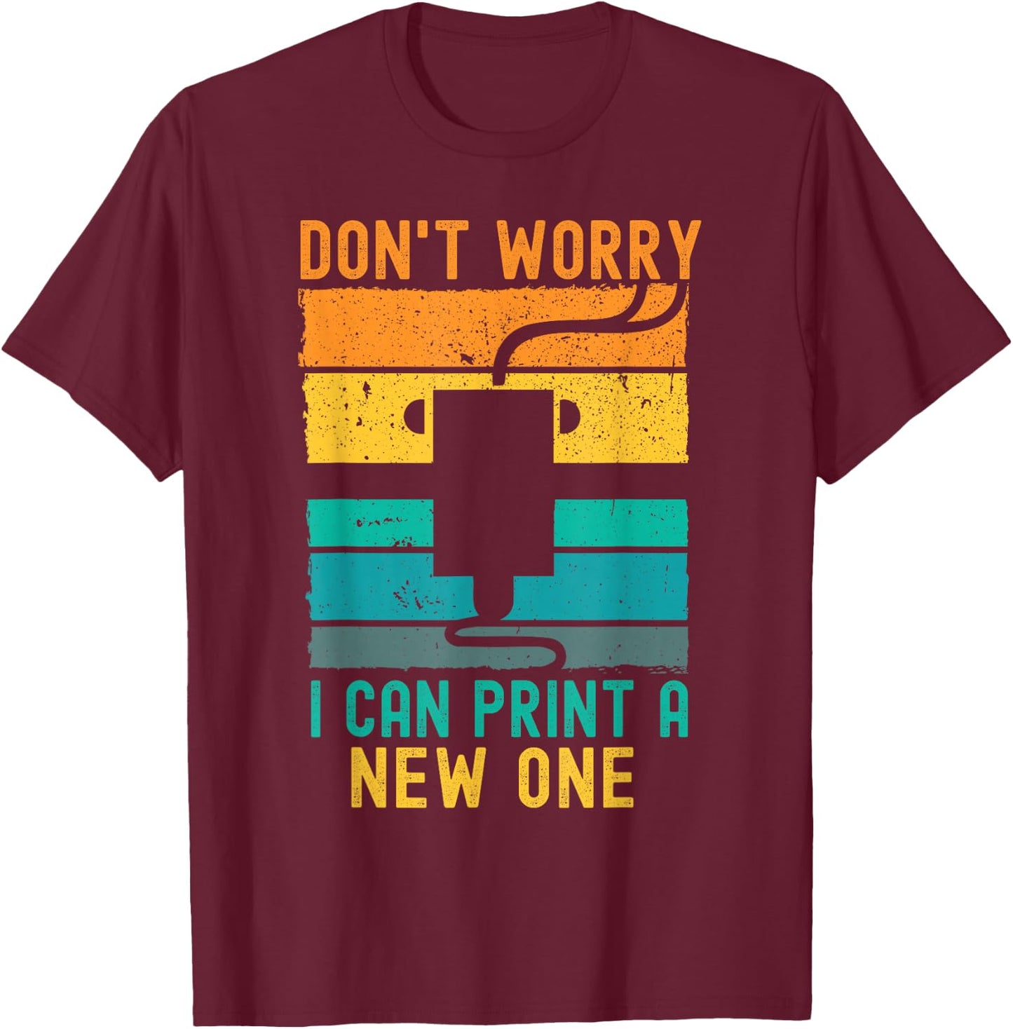 3D Printer Vintage Retro Gift for Geeks 3D Printing T-Shirt - T-Shirt | Maroon