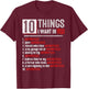 Motorcycles 10 Things I Want In Life Biker Motorcycle Lover T-Shirt - T-Shirt | Maroon