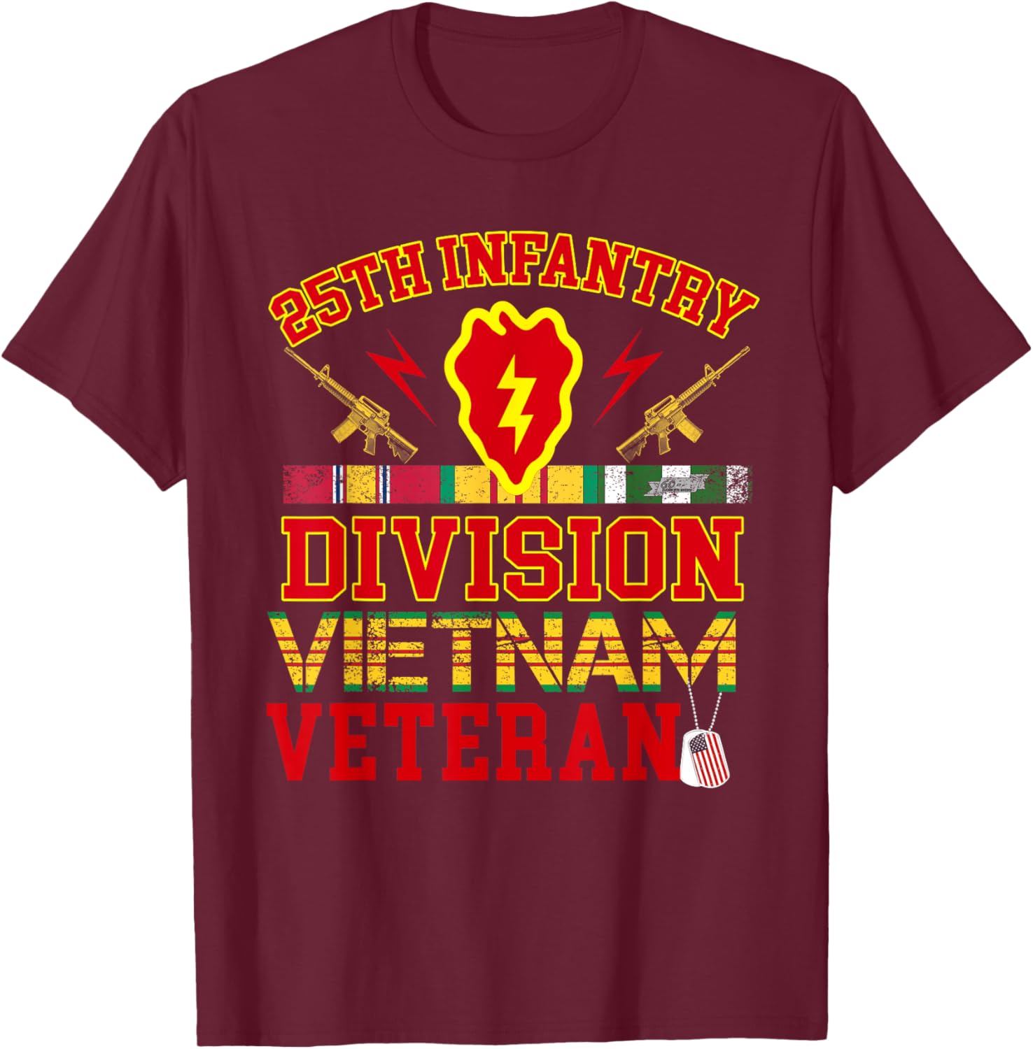 25th Infantry Division Vietnam Veteran Veteran Day T-Shirt - T-Shirt | Maroon