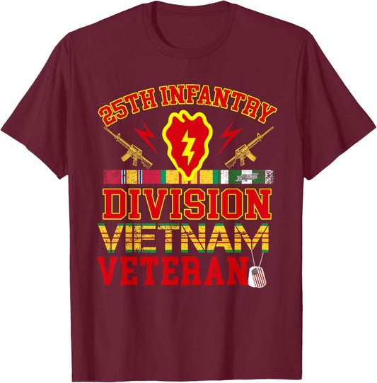 25th Infantry Division Vietnam Veteran Veteran Day T-Shirt - T-Shirt | Maroon