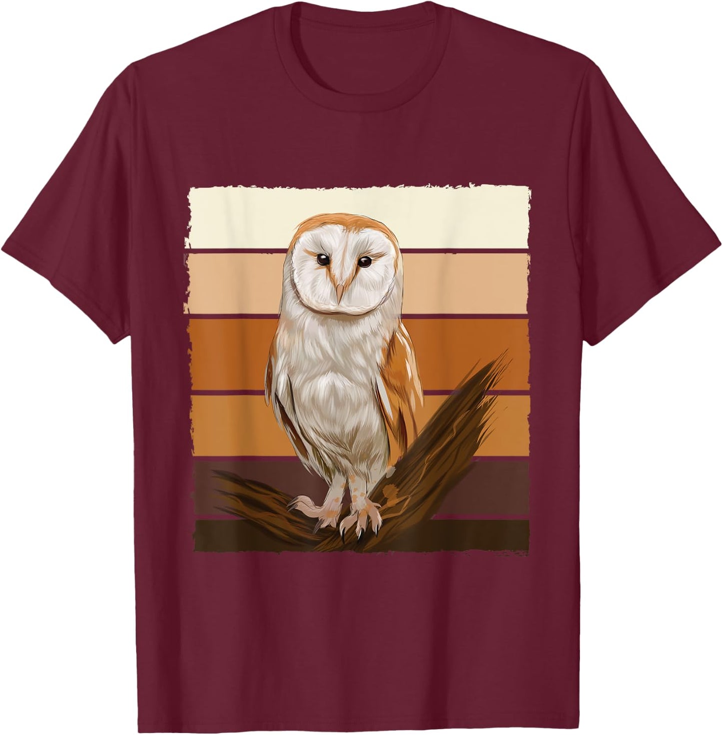 Vintage Barn Owl T-Shirt - T-Shirt | Maroon