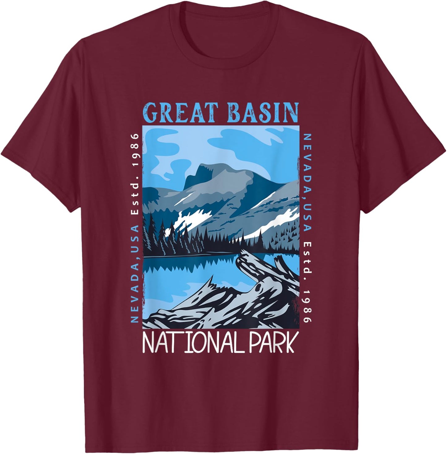 Great Basin National Park Nevada Distressed Vintage T-Shirt - T-Shirt | Maroon