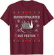 Overstimulated But Festive Possum Christmas Ugly T-Shirt - T-Shirt | Maroon