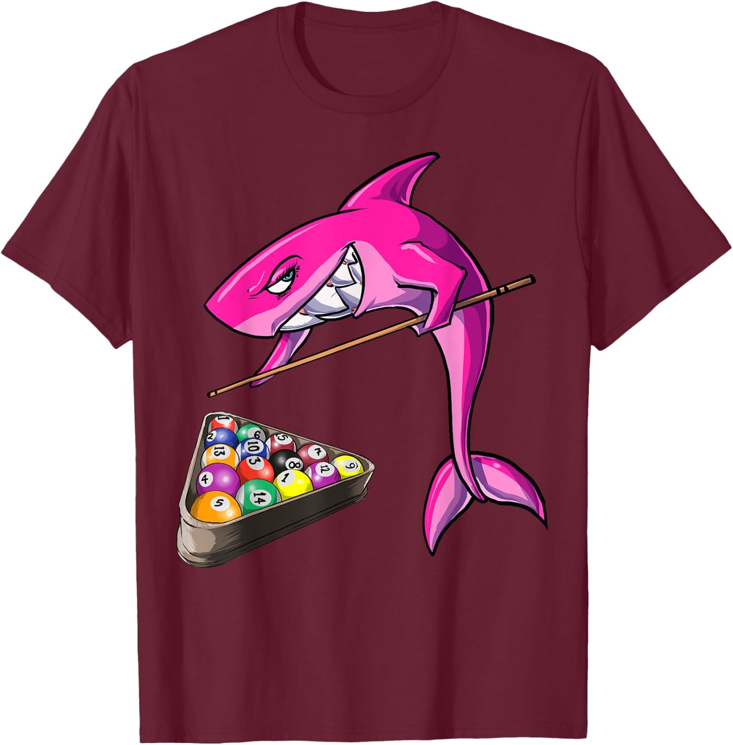 Funny Billiards pool shark female T-Shirt - T-Shirt | Maroon